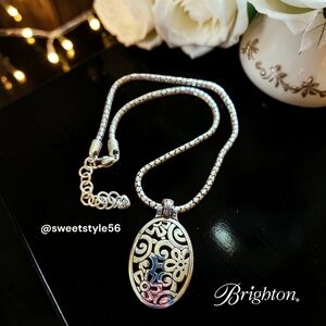 BRIGHTON "Lacie Daisy" Silver Floral Cut-Out Necklace